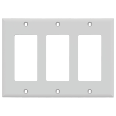 3 Gang Decorator/GFCI Wall Plate, White | RPP-USA